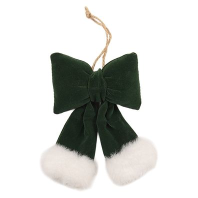 Clayre & Eef Deko-Schleife 10x4x16 cm Grün Synthetisch (Gr. 15 cm)