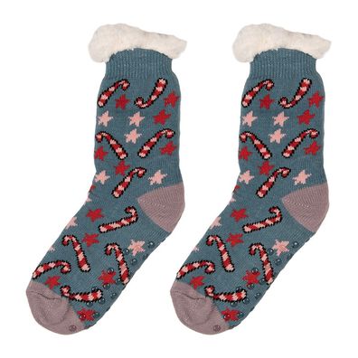 Clayre & Eef Weihnachtssocken one size Blau Synthetisch