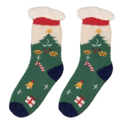 Clayre & Eef Weihnachtssocken one size Grün Synthetisch