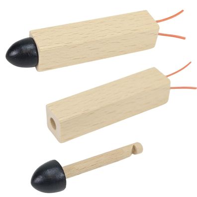 Gummiangel Trick Schnipp Spiel Holz Stäbchen mit Gummi Haken Partyspiel