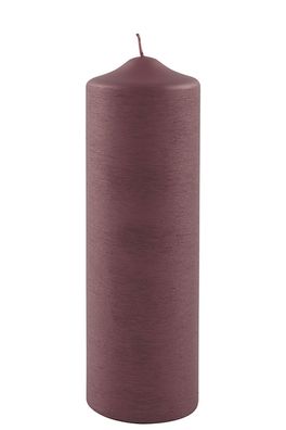 Fink CANDLE, gebürstet metallic Stumpenkerze, Paraffin, bordeaux, L. 8 cm, B. 8