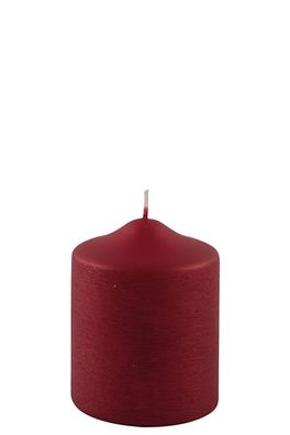 Fink CANDLE, gebürstet metallic Stumpenkerze, Paraffin, rot, L. 8 cm, B. 8 cm, H
