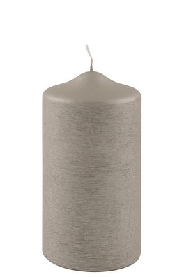 Fink CANDLE, gebürstet metallic Stumpenkerze, Paraffin, stein, L. 8 cm, B. 8 cm,
