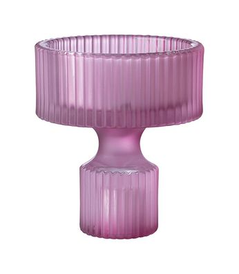 Fink TIVO, Teelichthalter, Kerzenleuchter, Glas, matt, fuchsia, L. 8 cm, B. 8 cm,