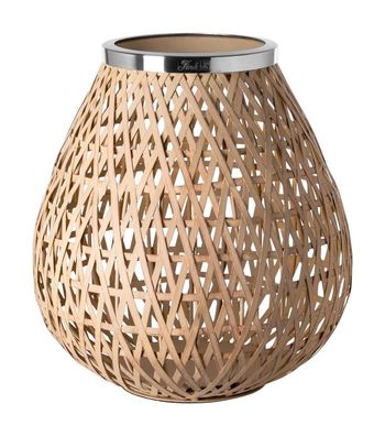 Fink SHONA, Windlicht ohne Glas, Eisen, pulverbeschichtet, glatt, silberfarben,