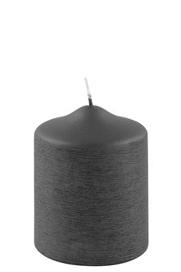 Fink CANDLE, gebürstet metallic Stumpenkerze, Paraffin, grau, L. 8 cm, B. 8 cm,