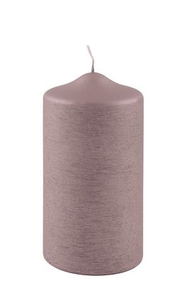 Fink CANDLE, gebürstet metallic Stumpenkerze, Paraffin, gebürstet, rose, L. 8 cm,