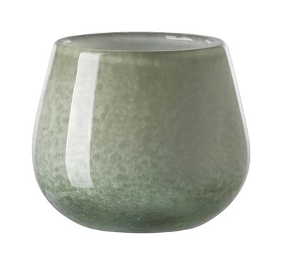Fink MARLY, Windlicht, Vase, Glas, glatt, hellgrün, L. 13.5 cm, B. 13.5 cm, H. 11