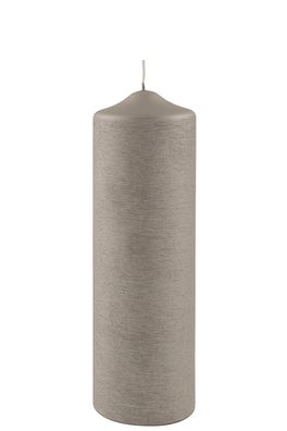 Fink CANDLE, gebürstet metallic Stumpenkerze, Paraffin, stein, L. 8 cm, B. 8 cm,