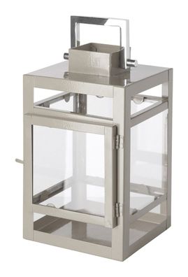 Fink KENIA, Laterne, Edelstahl , Glas, Eisen, pulverbeschichtet, glatt, beige, L