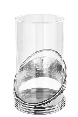 Fink Colette, Windlicht, vernickelt, Glas, silberfarben, H. 30 cm, D. 25.5 cm 159595