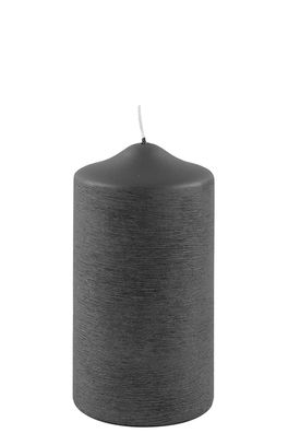 Fink CANDLE, gebürstet metallic Stumpenkerze, Paraffin, grau, L. 8 cm, B. 8 cm,