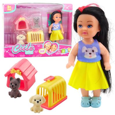 Lean Mini-Puppe Im Kleid Hundetrage-Set
