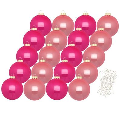 Weihnachtskugeln 20 Stk 6cm candy shop + 40 Haken gold Inge-Glas