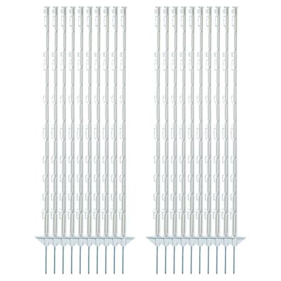 Electra Kunststoffpfahl 125 cm mit Doppeltritt - weiß - 20 Stück Weidezaunpfähle