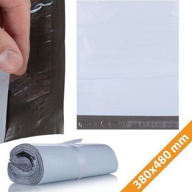 Rosfix Versandtaschen LDPE 380x480 mm – 100 Stk | Weiss, 50 µm Folie