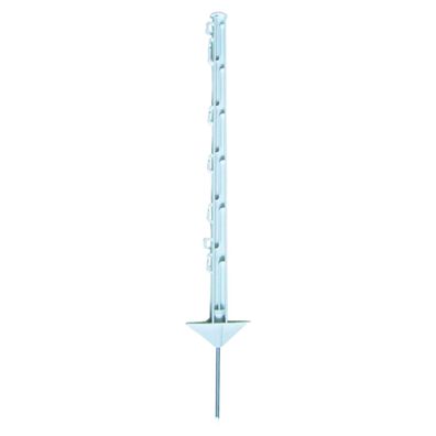 Electra Kunststoffpfahl 75 cm mit Doppeltritt - weiß - 40 Stück Weidezaunpfähle