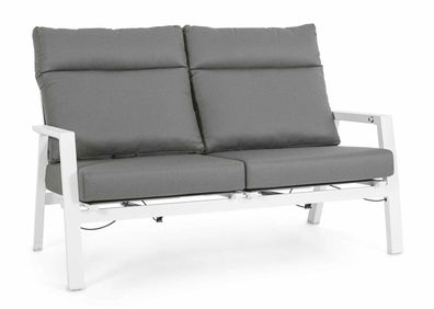 Gartensofa Kledi aus Aluminium, modern, weiß, stufenlos verstellbare