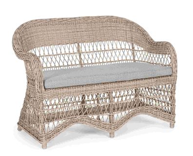 Gartensofa Jupiter aus Aluminium-Geflecht, skandinavischer Stil, natur, mit