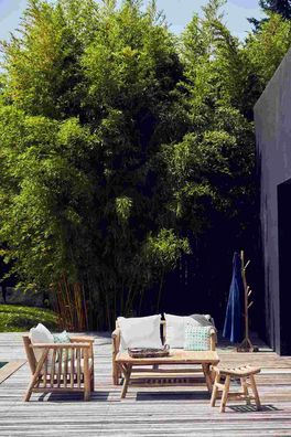 Gartensofa Fred 2-Sitzer Teakholz, massiv, gepolstert, natur, Outdoor, inkl