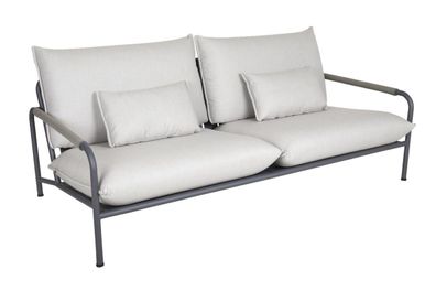 Gartensofa Lerberget von Brafab aus Aluminium, modern gepolstert, anthrazit,