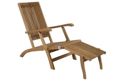 Gartenliegestuhl Julita aus Teakholz, klassisch, natur, verstellbare