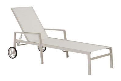 Gartenliege Leone aus Aluminium, modern mit verstellbarer Rückenlehne, Beige, Outdoor