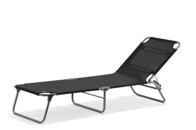 Gartenliege Amigo aus Aluminium, modernes Design, 3-fach verstellbar, schwarz, leicht