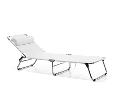 Gartenliege Amigo aus Aluminium, 3-fach verstellbar, modern, weiß, wetterfest für Out