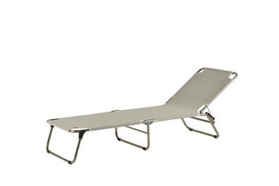 Gartenliege Amigo aus Aluminium, 3-fach verstellbar, modernes Design, taupe, leicht u