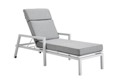 Gartenliege Belfort mit Kissen aus Aluminium, modern und gepolstert,