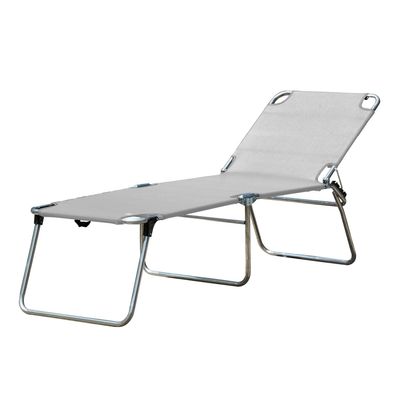Gartenliege Amigo 40+ aus Aluminium, modern, silbergrau, 3-fach verstellbare Rückenle