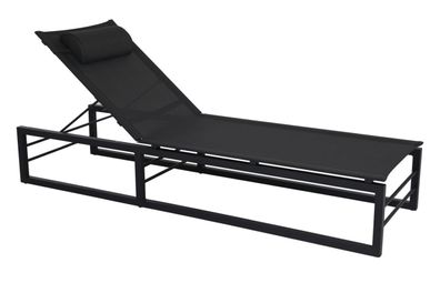 Gartenliege Vevi aus Aluminium, modern und wetterfest, verstellbare Rückenlehne, Schw