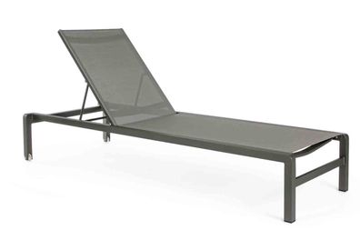 Gartenliege Konnor 2er-Set Aluminium, modern verstellbar, anthrazit, stapelbar für Ou