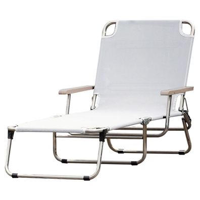 Gartenliege Amigo 40+ von Fiam, aus Aluminium mit Armlehne, modern, weiß, 3-fach