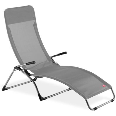 Gartenliege Samba aus Aluminium, modernes Design, wetterfest und leicht, grau,