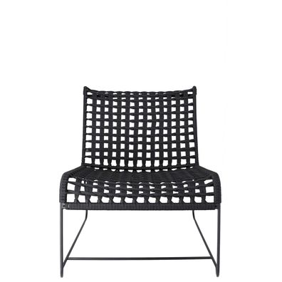 Loungesessel In/Out aus Metall, modernes Design, gepolstert, schwarz, für