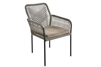 Gartenstuhl Vira von Brafab aus Metall und Olefin-Stoff, modern, braun schwarz,