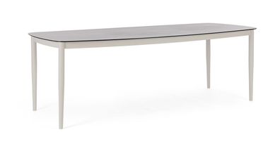 Gartenesstisch Nestor Aluminium, modern rechteckig, beige Morny, 220x100 cm, für