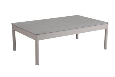 Gartencouchtisch Muro aus Aluminium, modern, taupe-grau, rechteckig 121x73 cm,