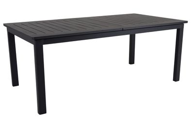 Gartenesstisch Lomma aus Aluminium, modern ausziehbar, schwarz, für 8-10