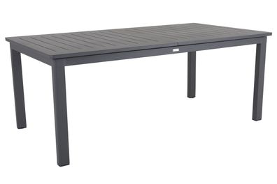 Gartenesstisch Lomma aus Aluminium, modern, ausziehbar, anthrazit, für 8-10