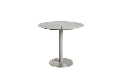 Gartenesstisch Peace aus Aluminium, modern rund, hellgrau, Ø 80 cm, für 2-4
