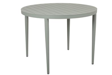 Gartenesstisch Bigby aus Aluminium, modern rund, hellgrün, für 3-4 Personen, Ø