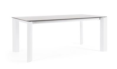 Gartenesstisch Otavio aus Aluminium, modern und wetterfest, weiß, 180x95 cm, für