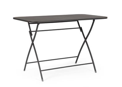 Gartenesstisch Yvonne aus Metall, klassischer Stil, klappbar, anthrazit, für 2-4