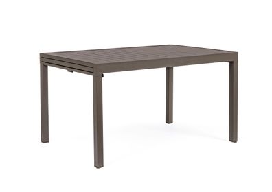 Gartenesstisch Pelagius aus Aluminium, ausziehbar und wetterfest, Coffee braun,