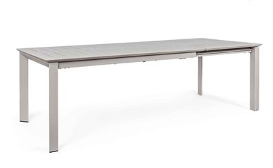 Gartentisch Konnor Aluminium, modern ausziehbar, taupe, für 8-10 Personen,