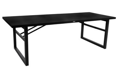 Gartenesstisch Vevi aus Aluminium, modern und pulverbeschichtet, Schwarz, für