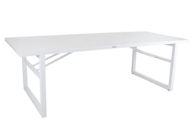 Gartenesstisch Vevi aus Aluminium, modern, weiß, für 6-8 Personen, 230x95 cm